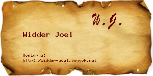 Widder Joel névjegykártya